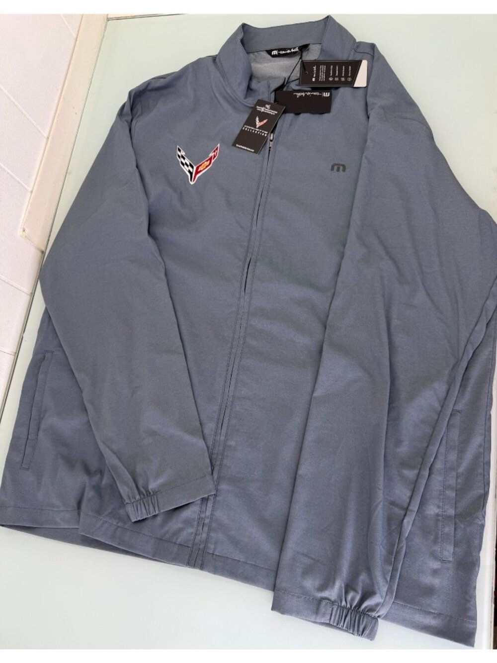 New Chevy Corvette Travis Mathew Full Zip Golf Jacket Mens 3XL XXXL Gray Stretch